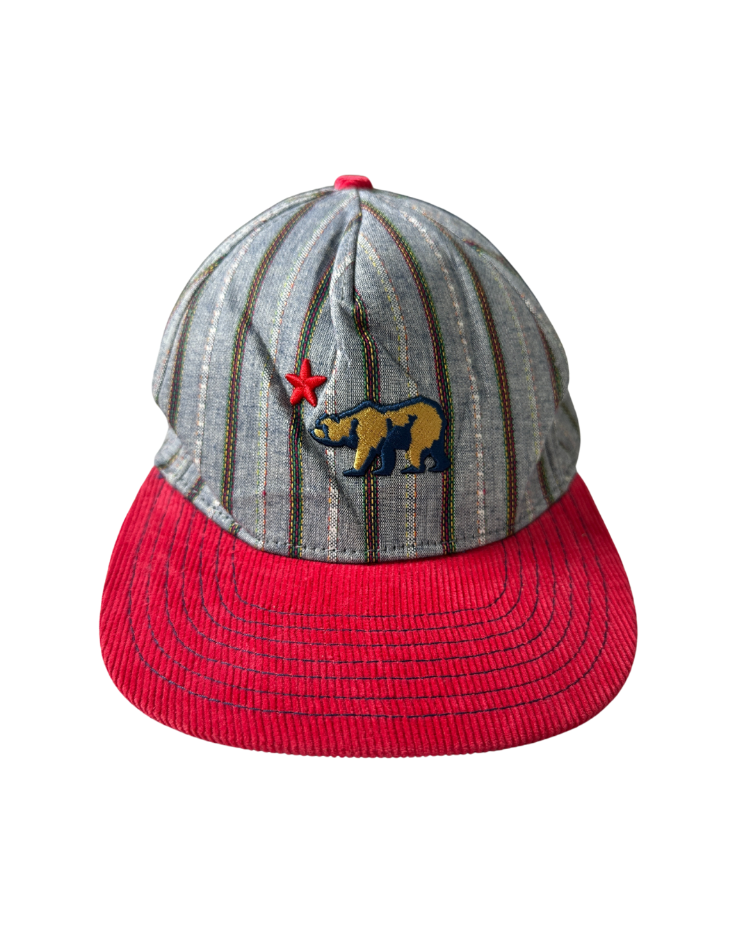 Official Crown of Laurel Cap –California Bear Striped Corduroy (NWT)