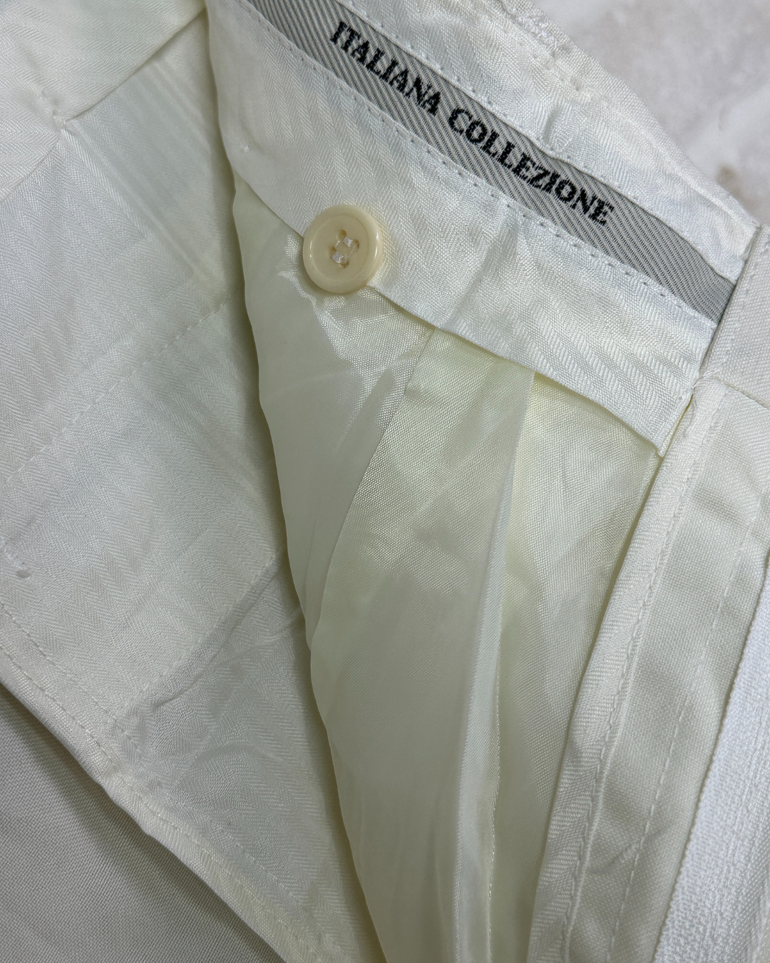 Lucci Collezione White Pleated Dress Pants - Men's 40W