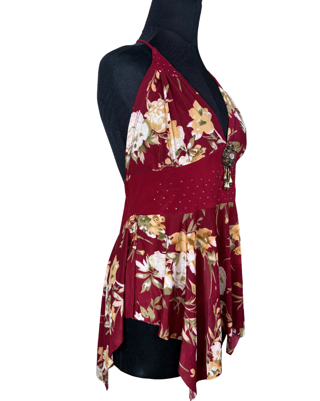 Y2K Halter Top with Assymetrical Hem Size M to L