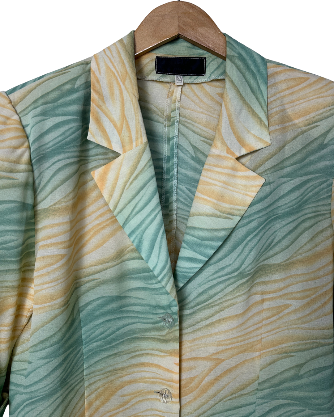Vintage Blazer-Style Blouse with Shoulder Pads - Women's XL