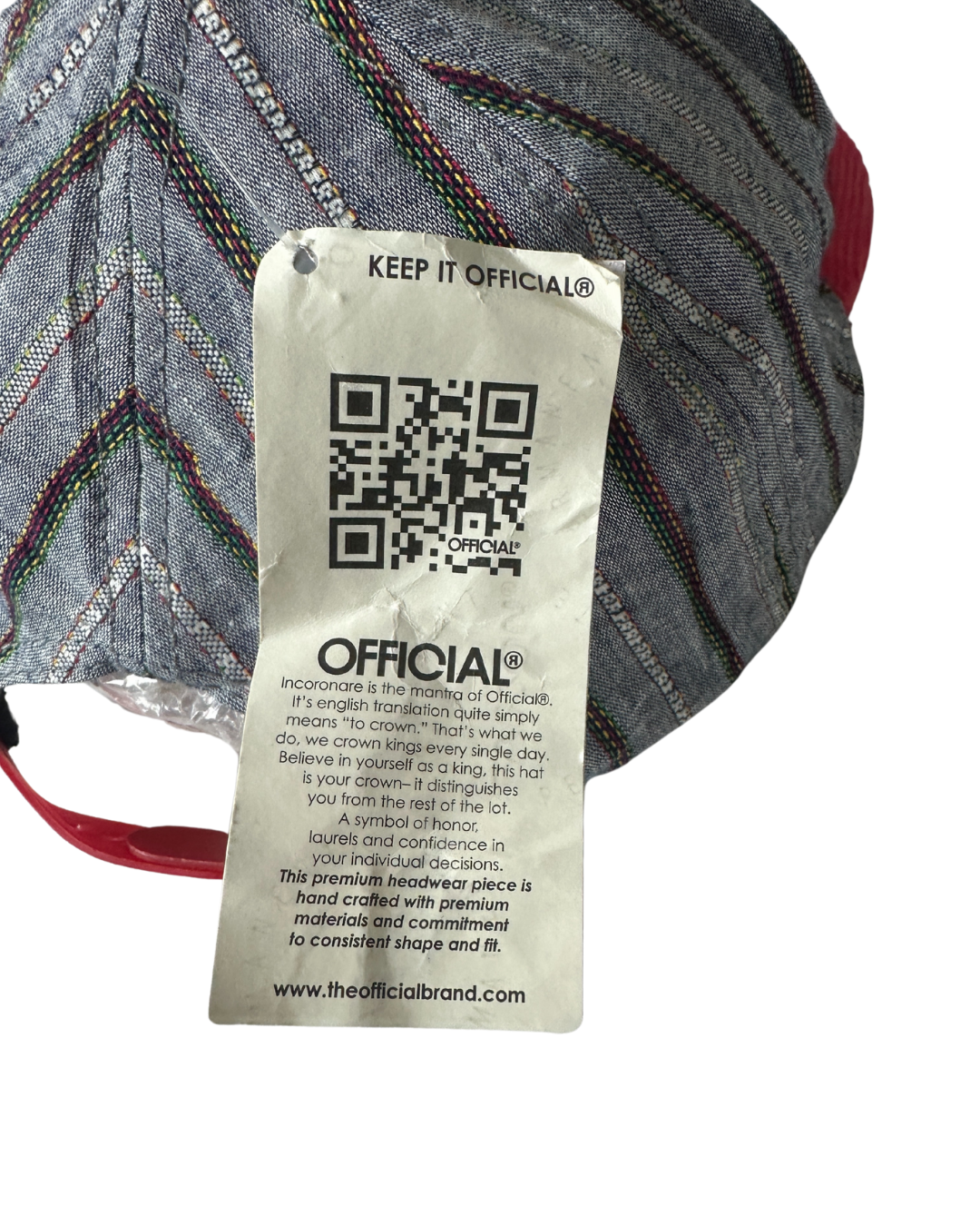 Official Crown of Laurel Cap –California Bear Striped Corduroy (NWT)