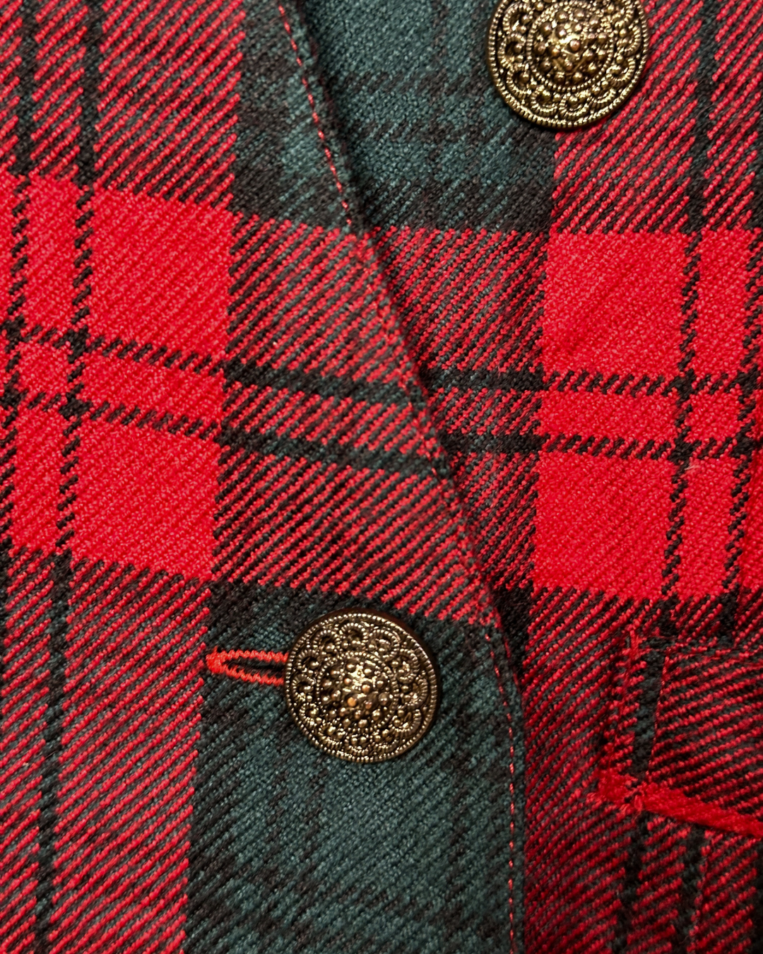 Vintage Cassidy Plaid Double-Breasted Blazer