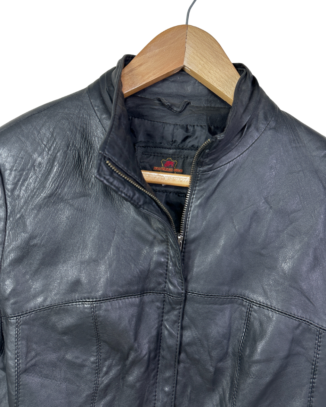 Vintage Genuine Leather Biker Jacket - Small