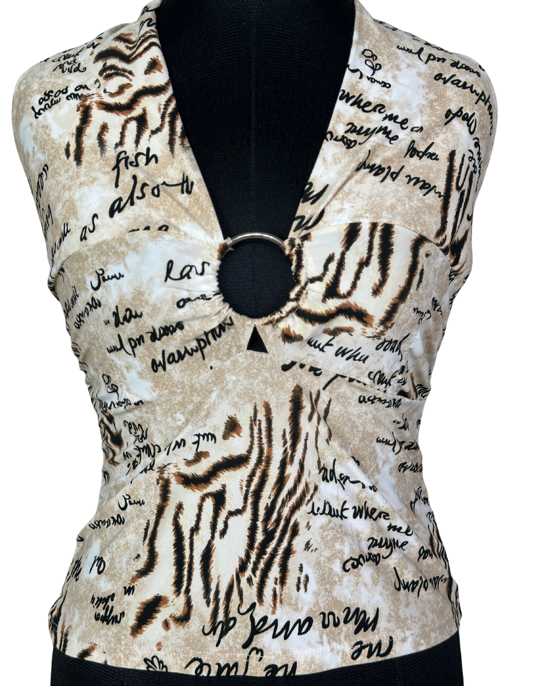 Y2K Eighty Eight Ring Front Halter Top