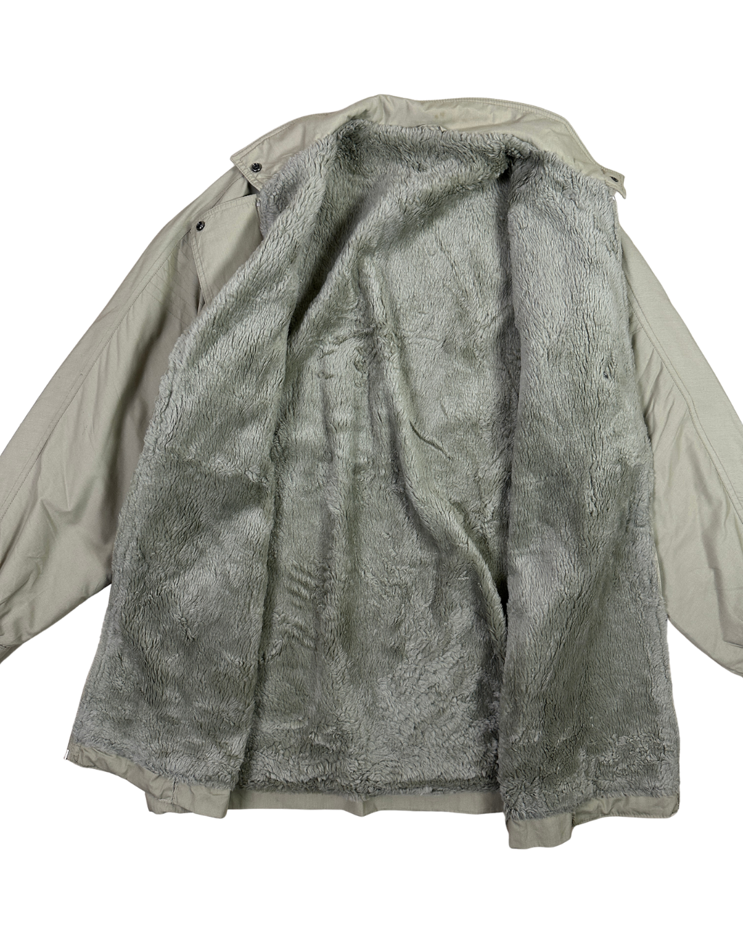 Beige Fur Lined Women's Jacket - Large/XL