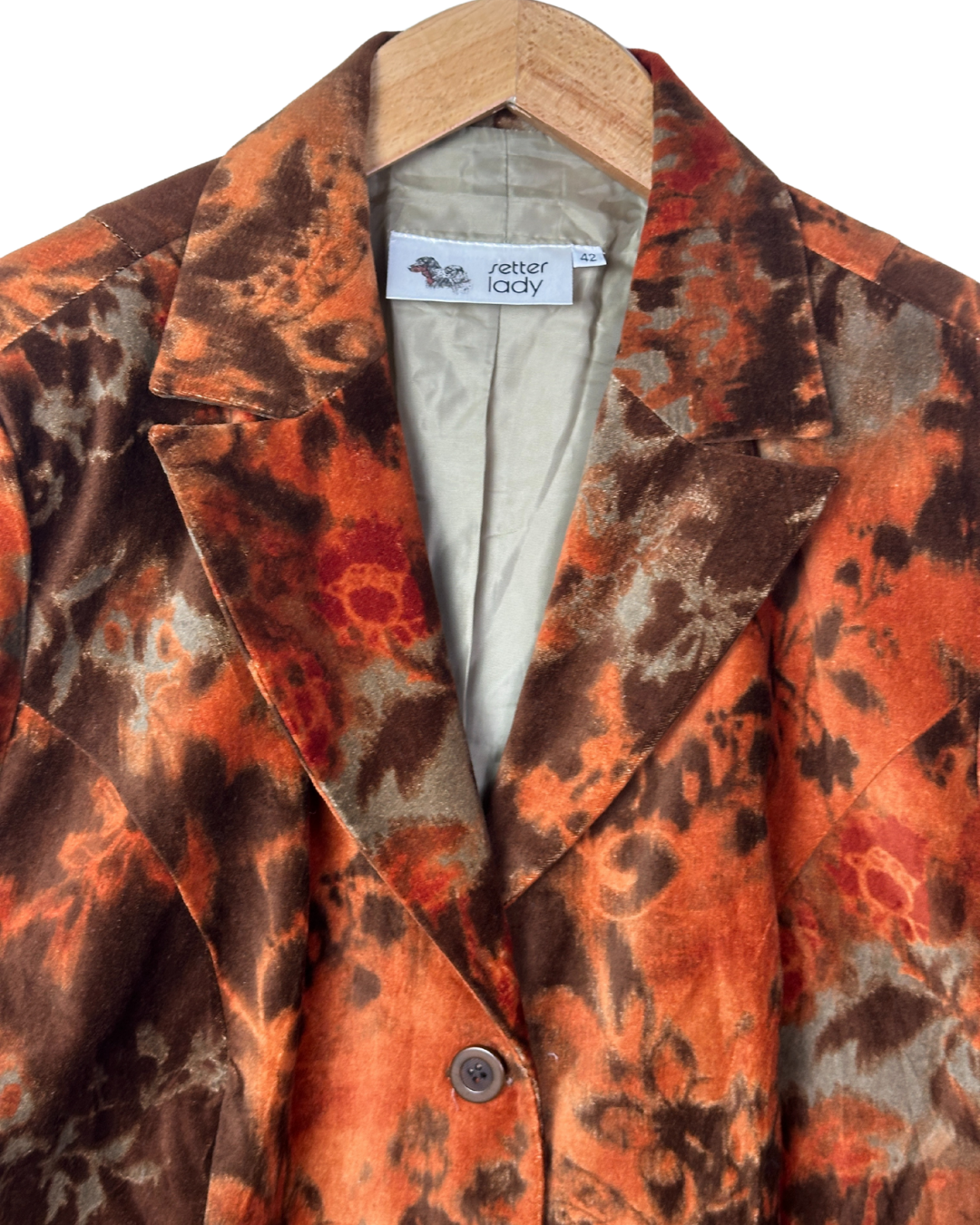 Vintage 90's Setter Lady Velvet Blazer - Women's 42