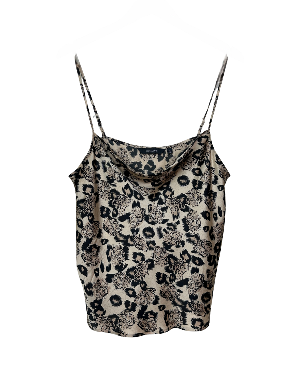 Glassons Cowl Neck Leopard Cami Top
