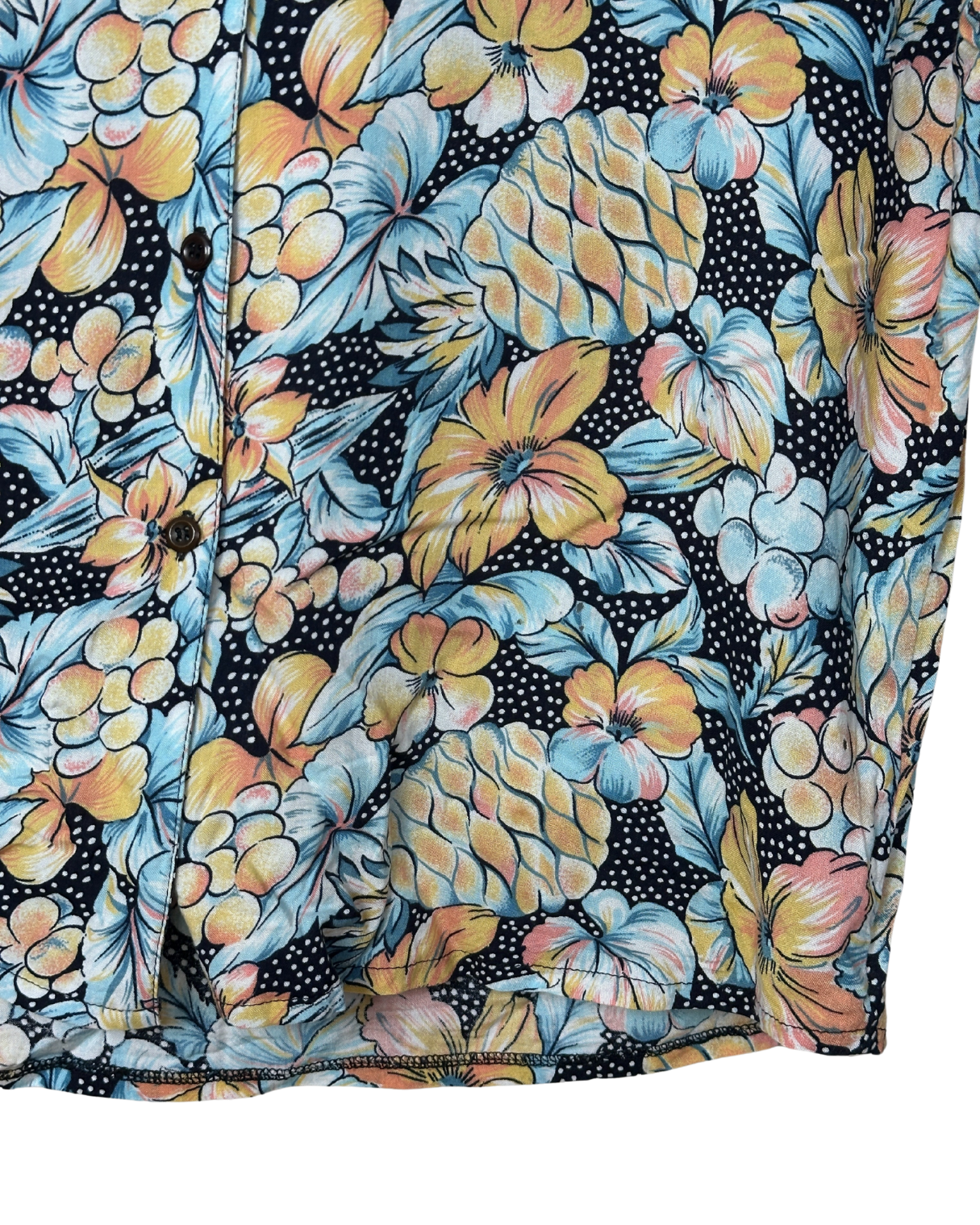 Vintage Floral Blouse - Women's Large