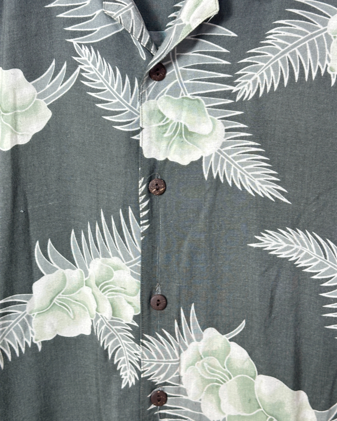 Olive Green Hawaiian Shirt 2XL