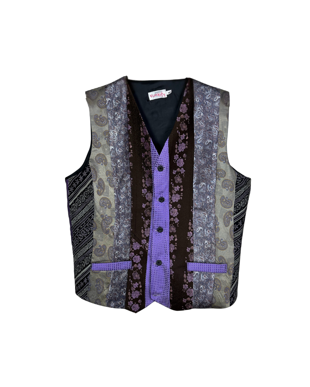 Retied Upcycled Neckties Vest - Large