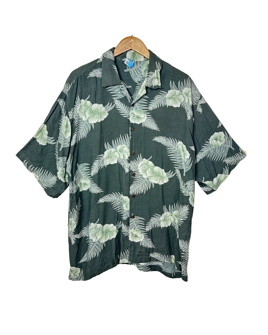 Olive Green Hawaiian Shirt 2XL