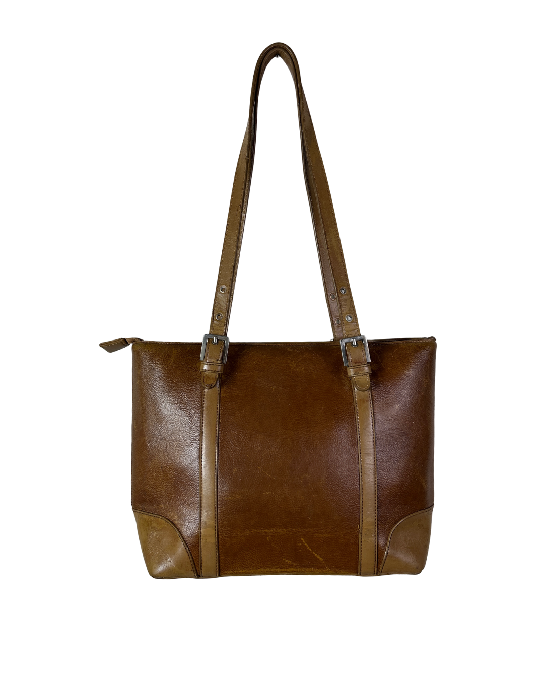 Vintage Rice Bird Genuine Leather Tote Bag