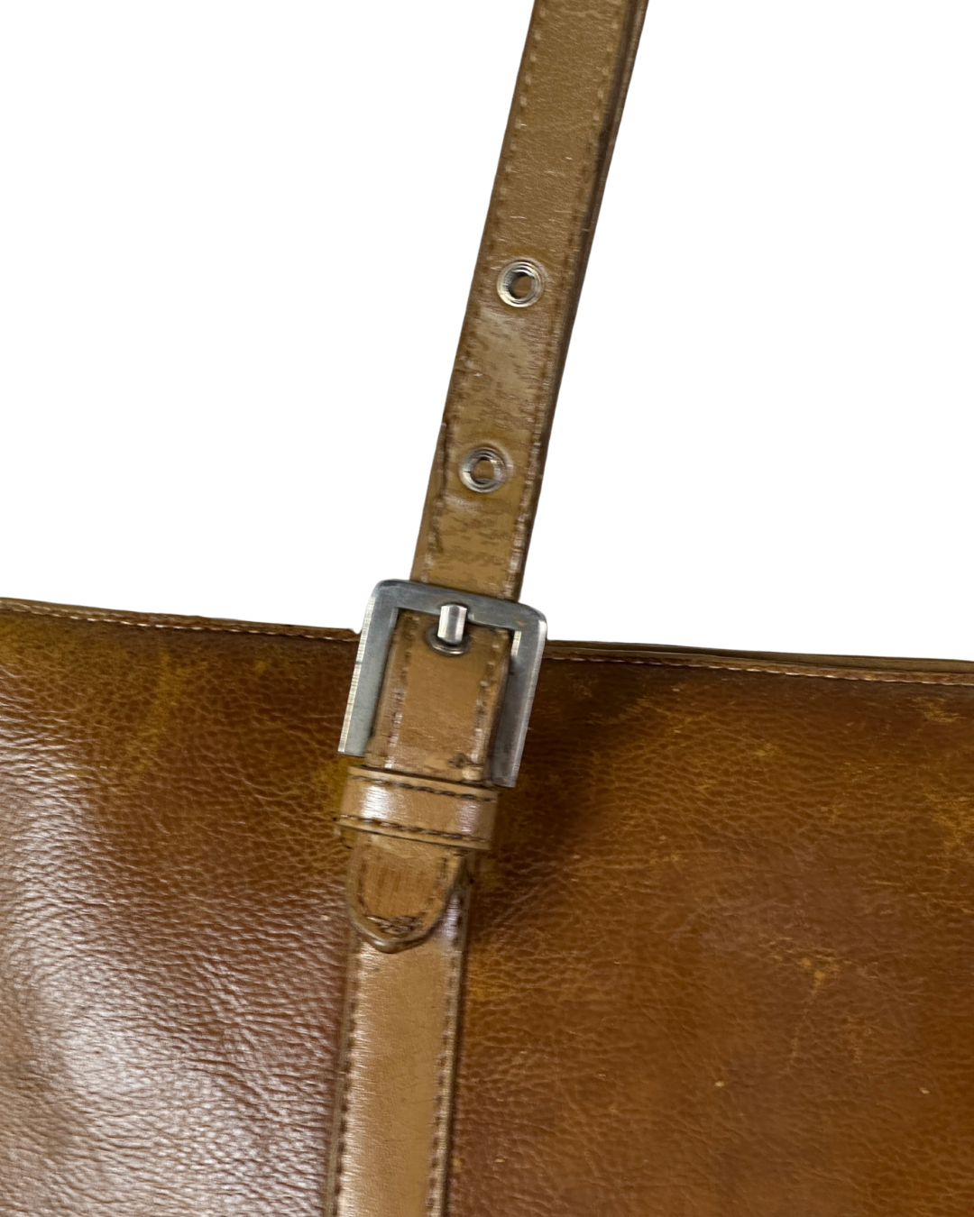 Vintage Rice Bird Genuine Leather Tote Bag