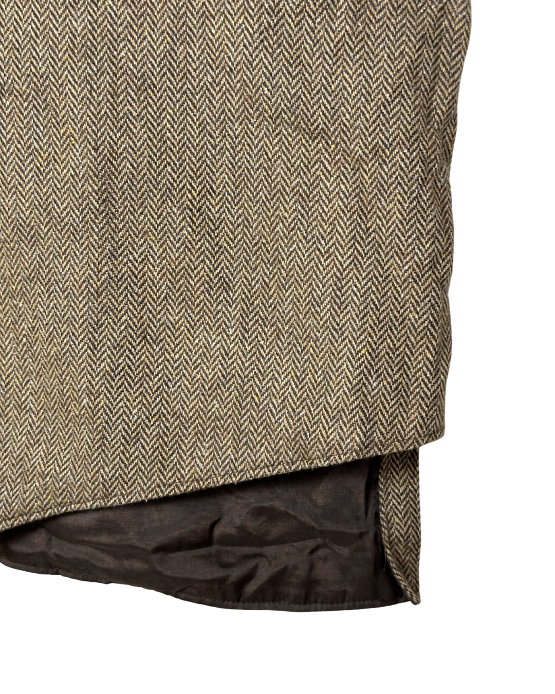 Vintage Brown Herringbone Wool-Blend Vest - Women's Large
