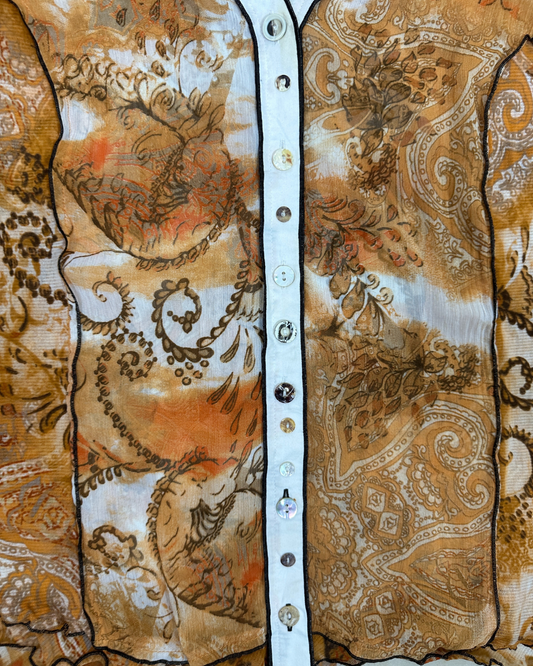 Biba Sheer Women's Shirt w/ Multi-Style Buttons