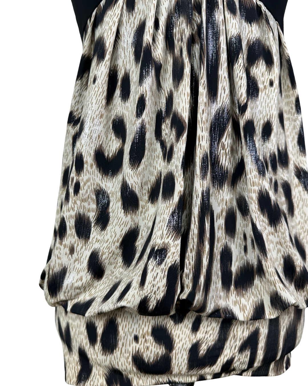 Leopard Print Cami with Black Bust Panel