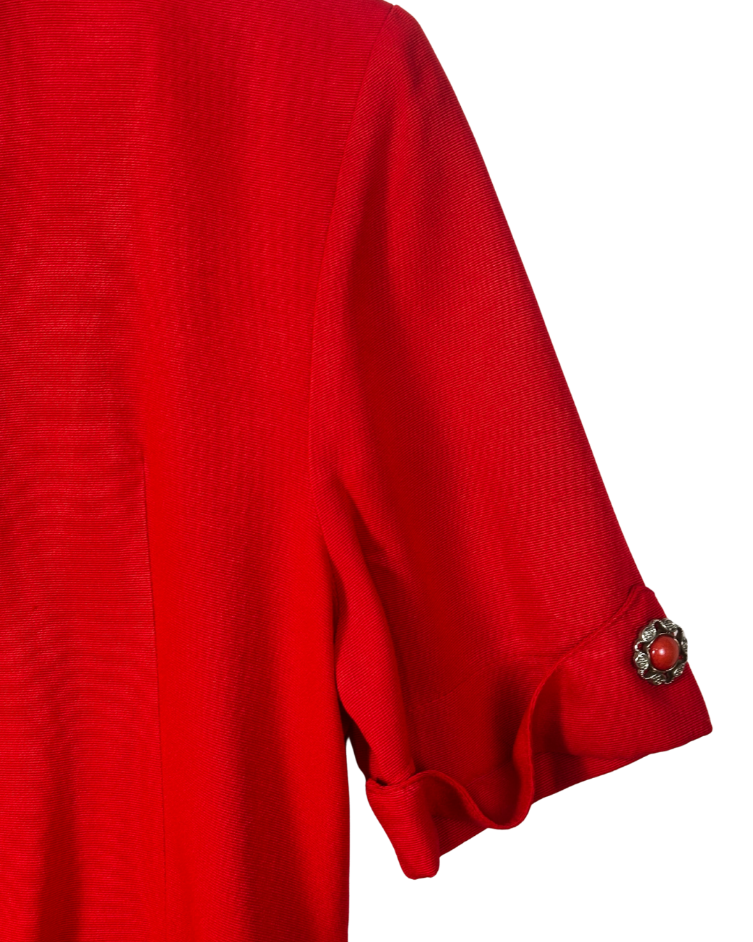 Vintage Blouse with Decorative Gem Buttons - Large