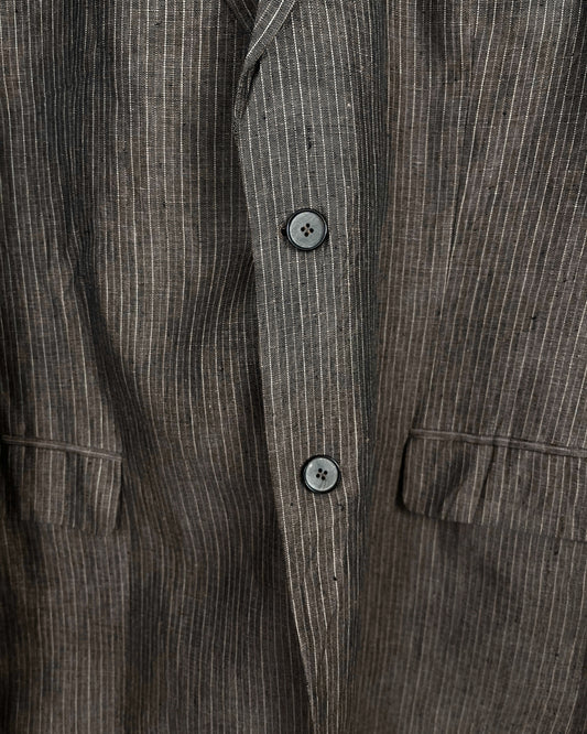 Vintage Stones Linen Pinstripe Blazer - Size 56