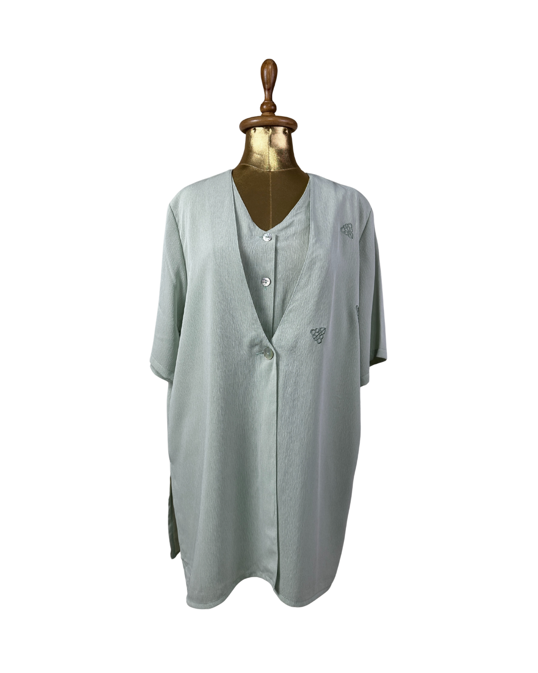 Vintage Serafino Sage Green Layered Blouse