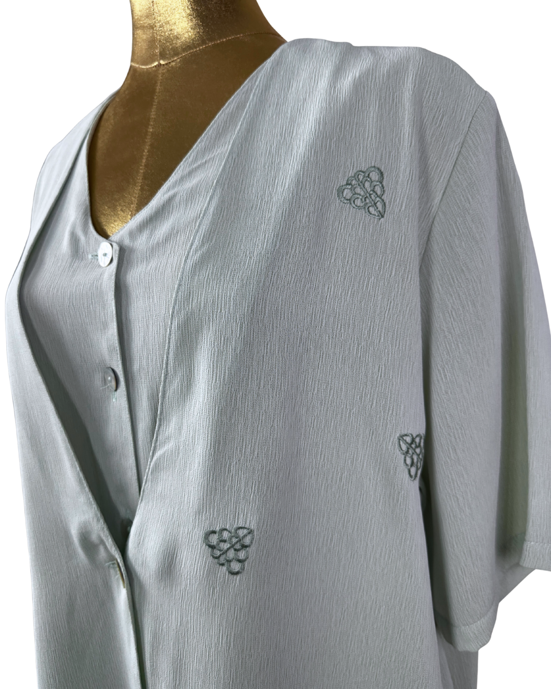 Vintage Serafino Sage Green Layered Blouse