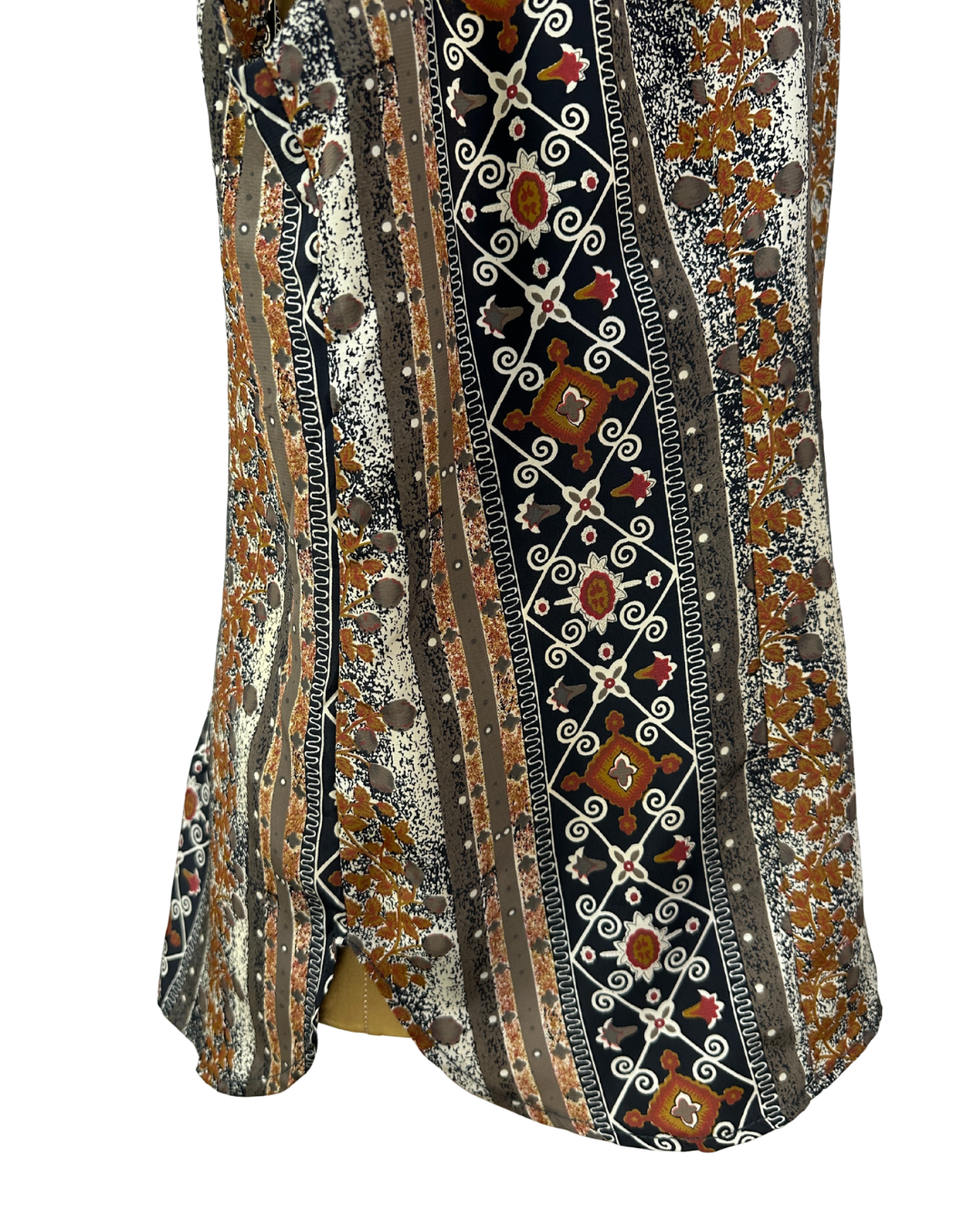 Vintage Patterned Sleeveless Shirt 2XL