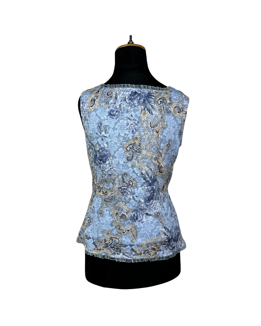 Dress Barn Brocade Fish Hook Closure Corset-Style Top