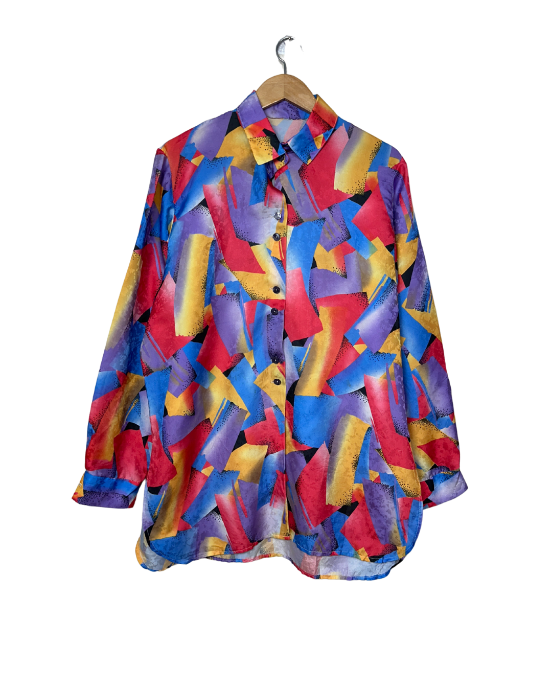 Vintage 90s Jacquard Long-Sleeve Blouse XL