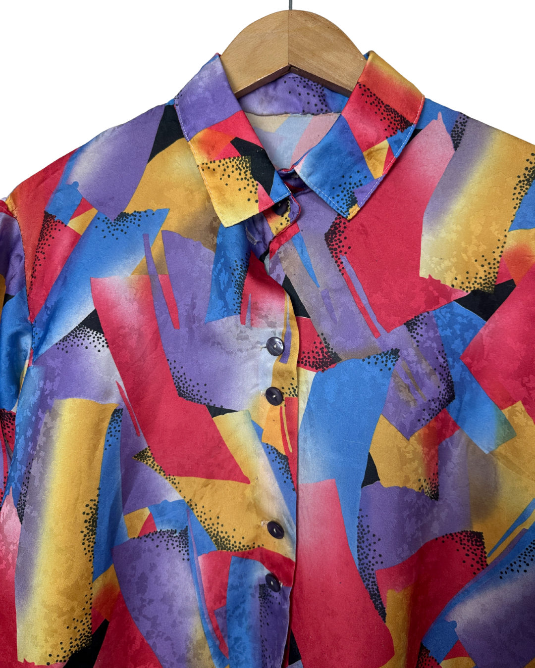 Vintage 90s Jacquard Long-Sleeve Blouse XL