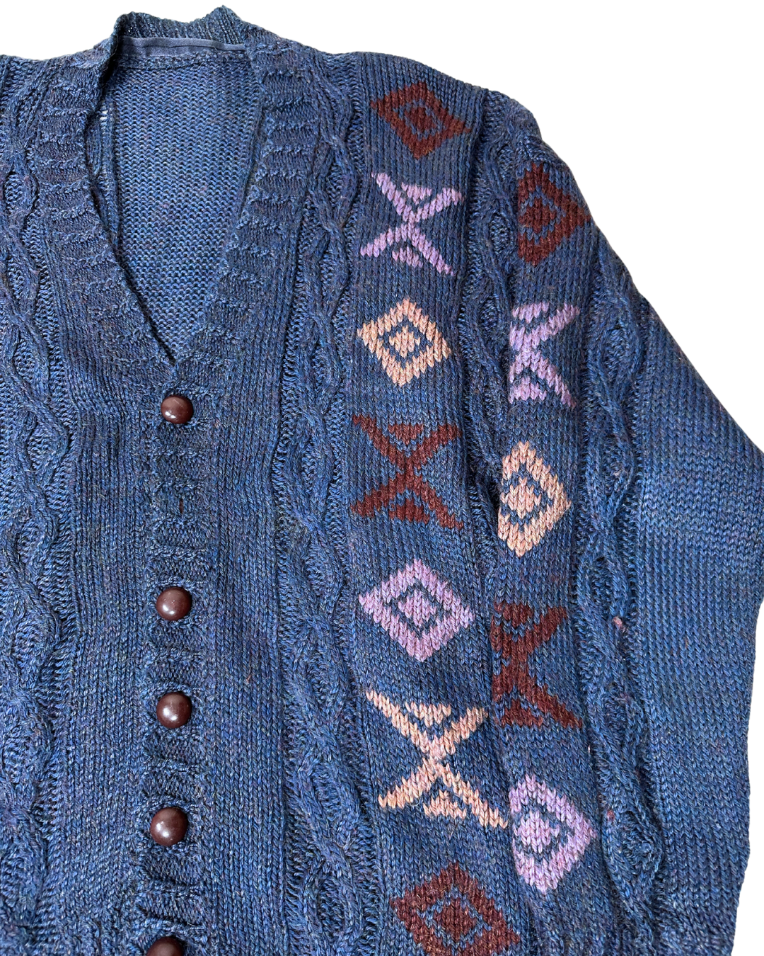 Vintage Cable Knit Button-up Cardigan Medium