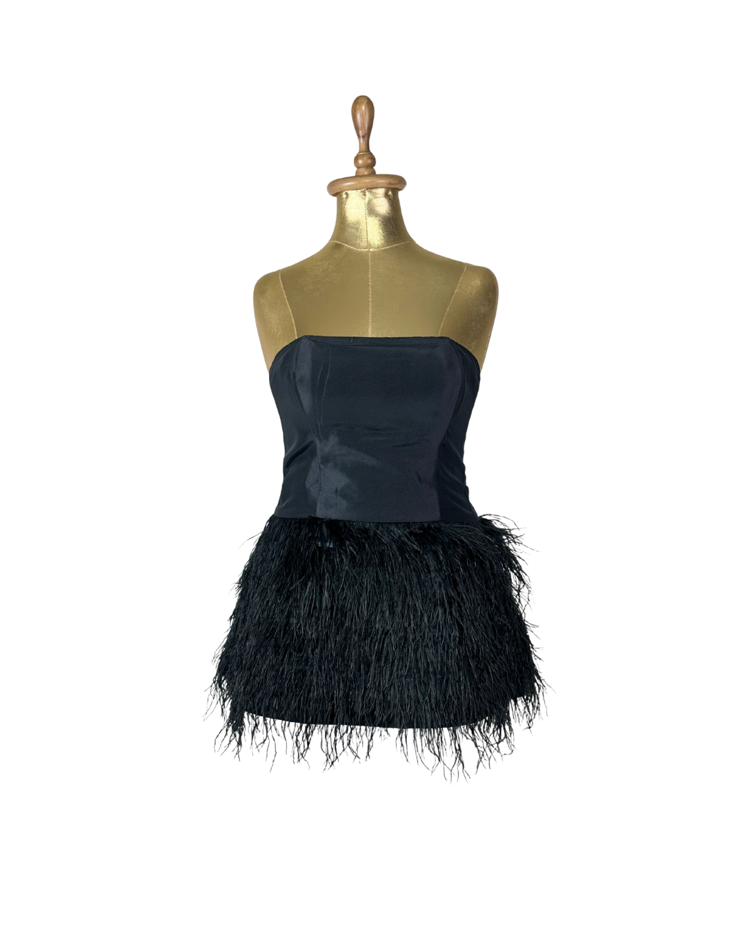 Retro Party Strapless Feather Trim Top