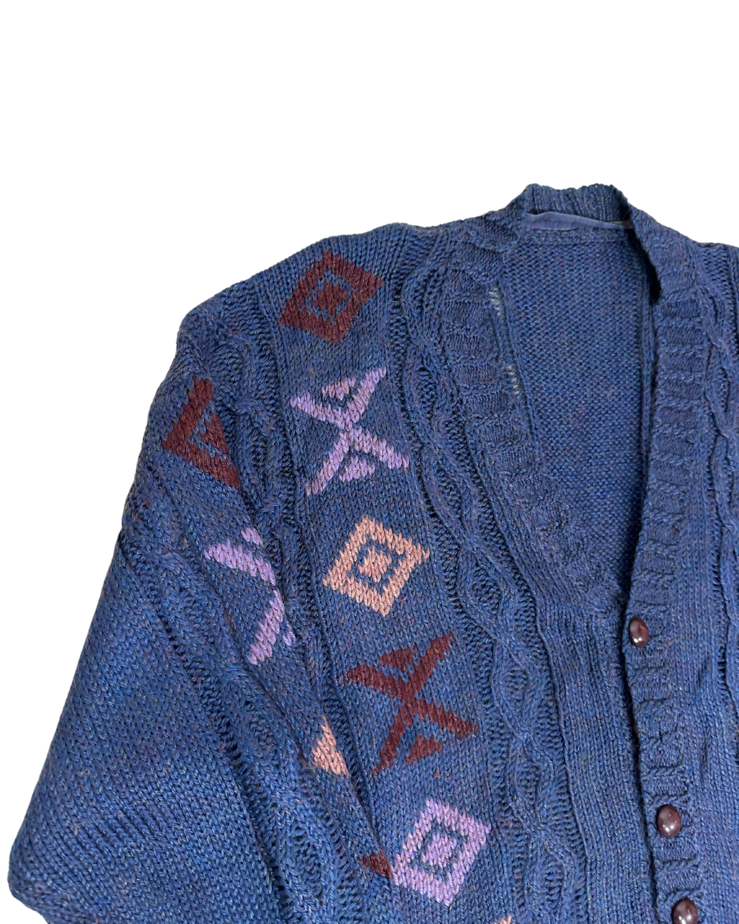 Vintage Cable Knit Button-up Cardigan Medium