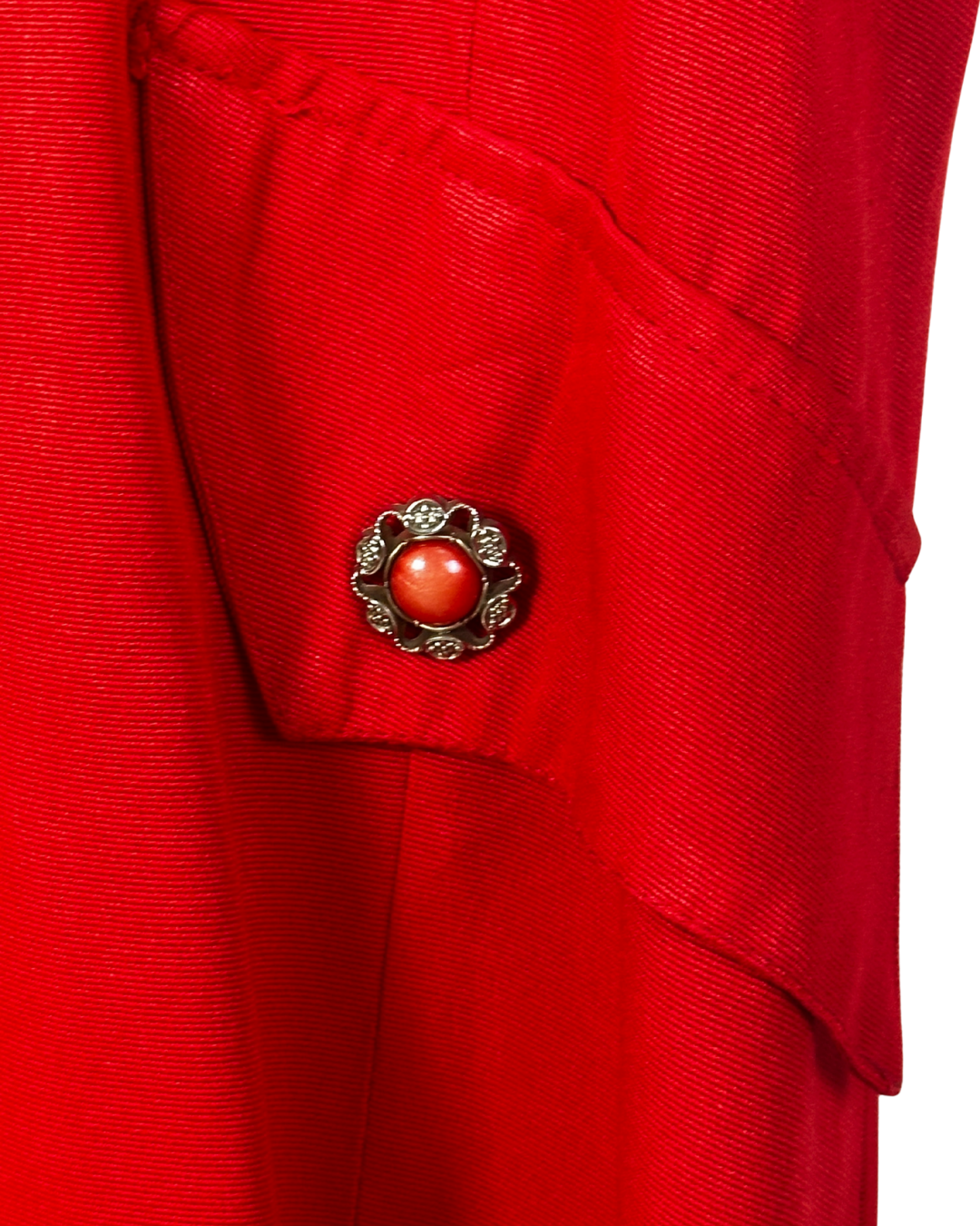 Vintage Blouse with Decorative Gem Buttons - Large