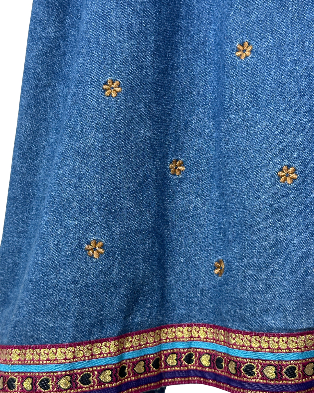Victoria Jones Denim Shirt with Embroidered Trim