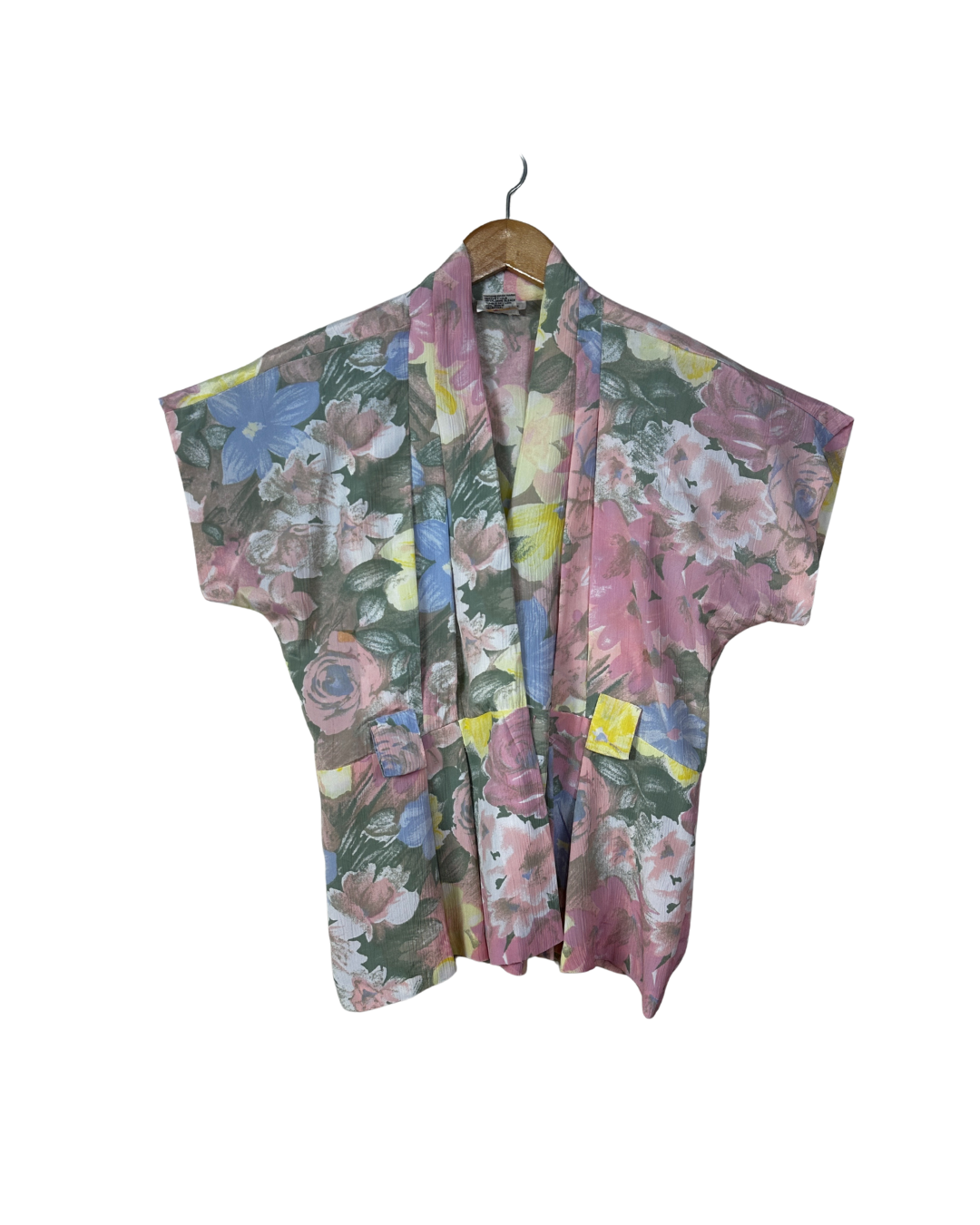 Vintage Darian Pleated Two-Button Blouse - Large