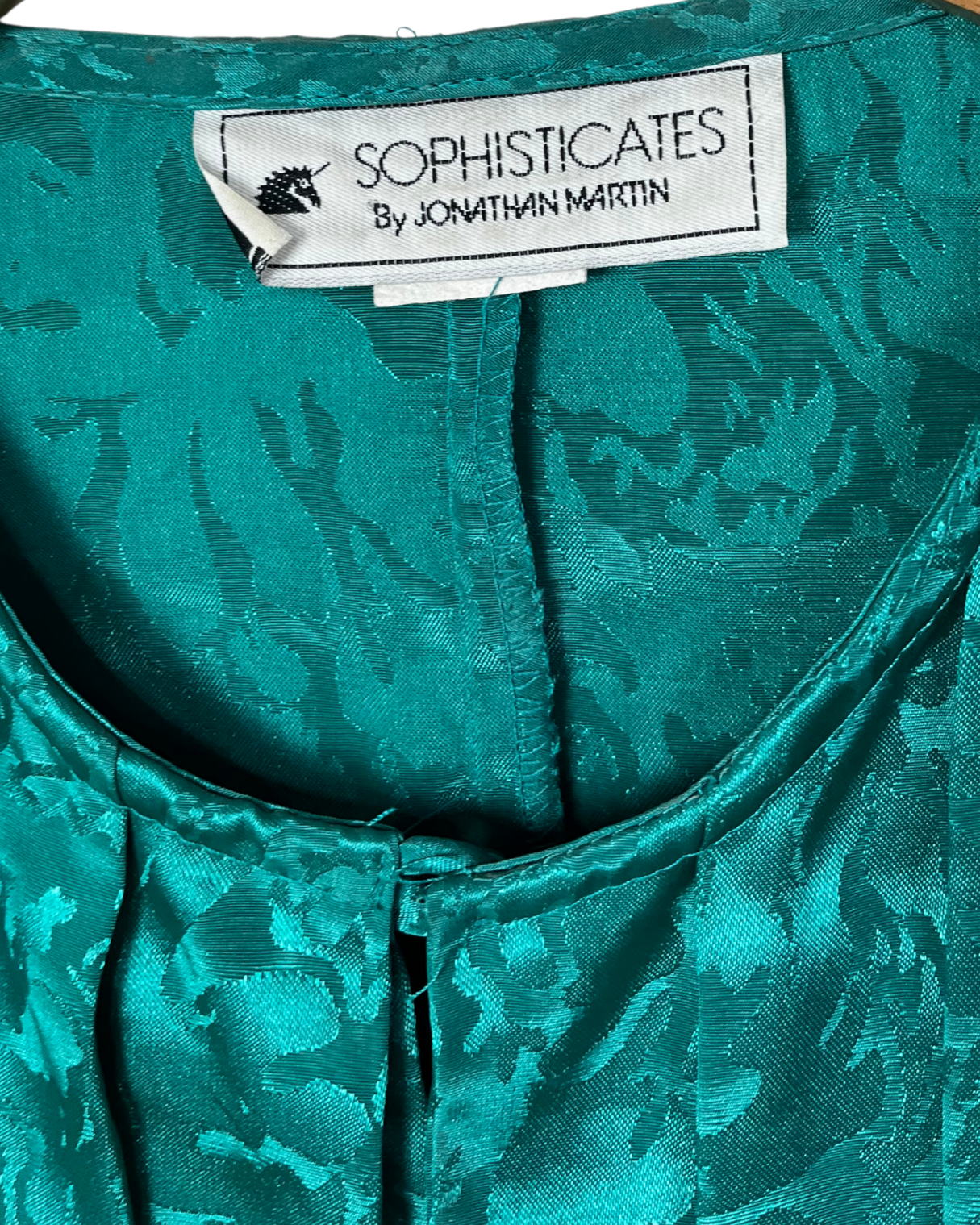 Sophisticates Teal pleated Blouse - Women's Medium