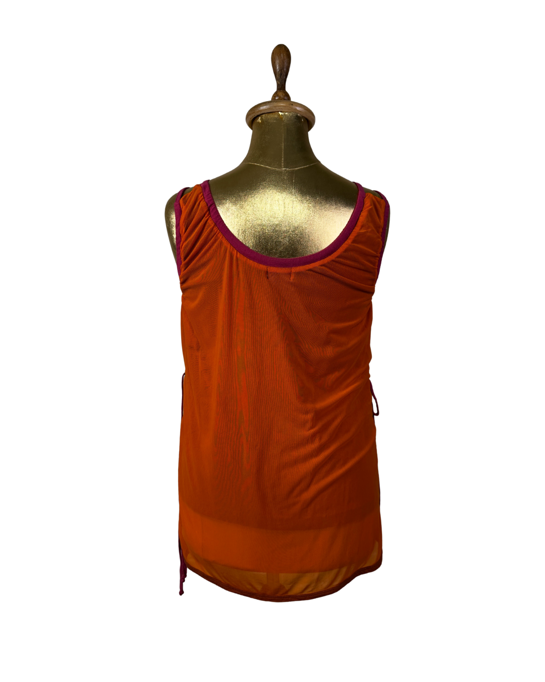 Y2K Fleur De Sel Graphic Top with Pink Tie and Sheer Overlay