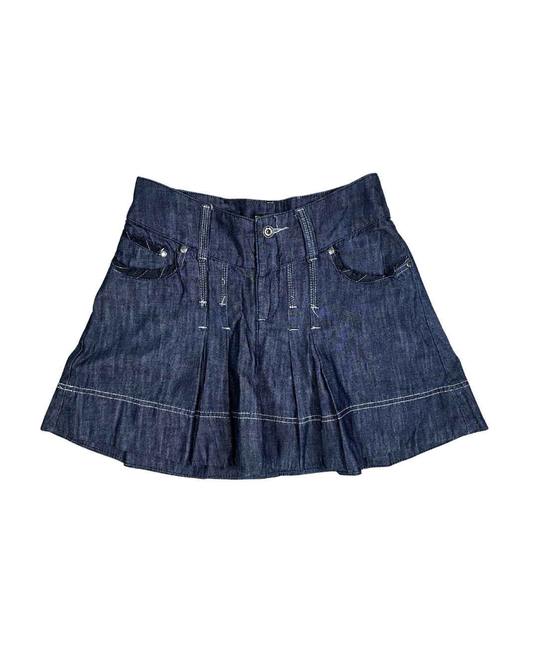 P&J Pleated Denim Skirt - Size 38