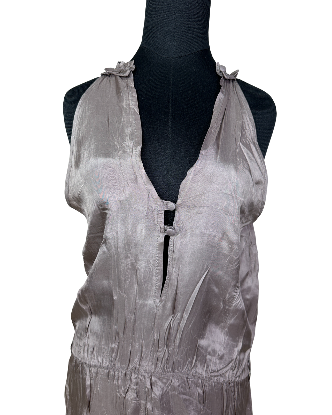 Y2K Silky Ruffle Back Blouse