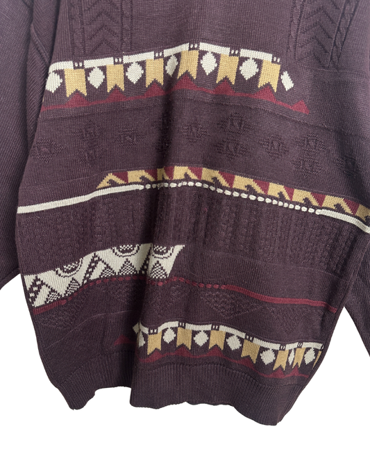 Vintage Geo Brown Sweater XL