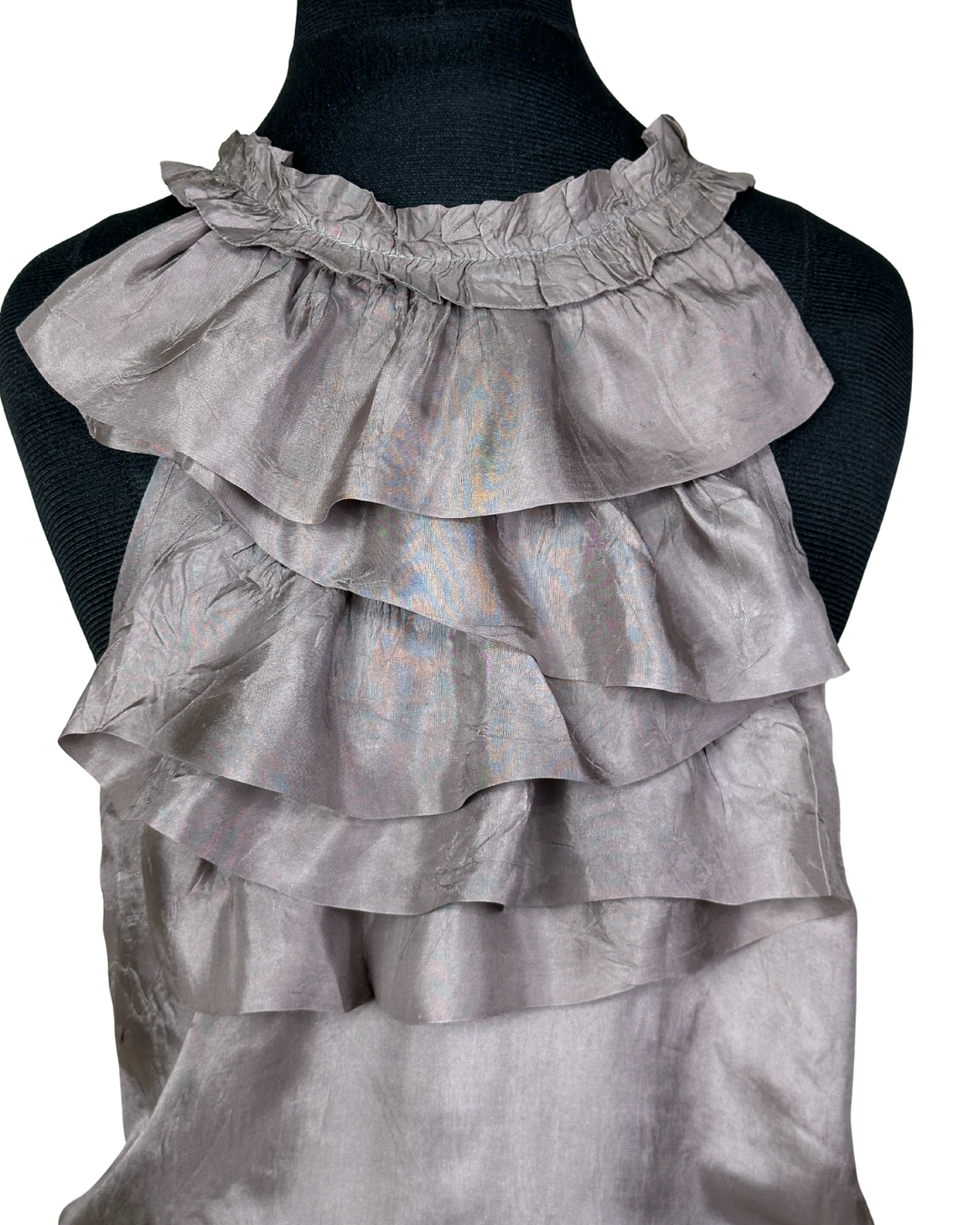 Y2K Silky Ruffle Back Blouse