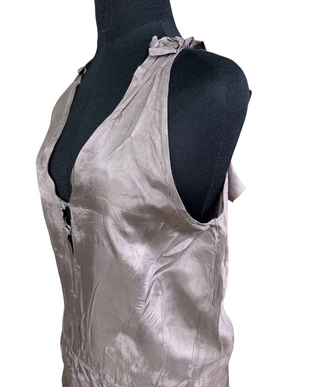 Y2K Silky Ruffle Back Blouse