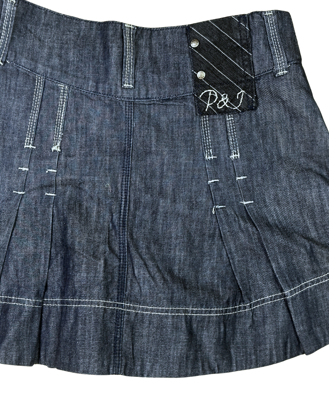 P&J Pleated Denim Skirt - Size 38