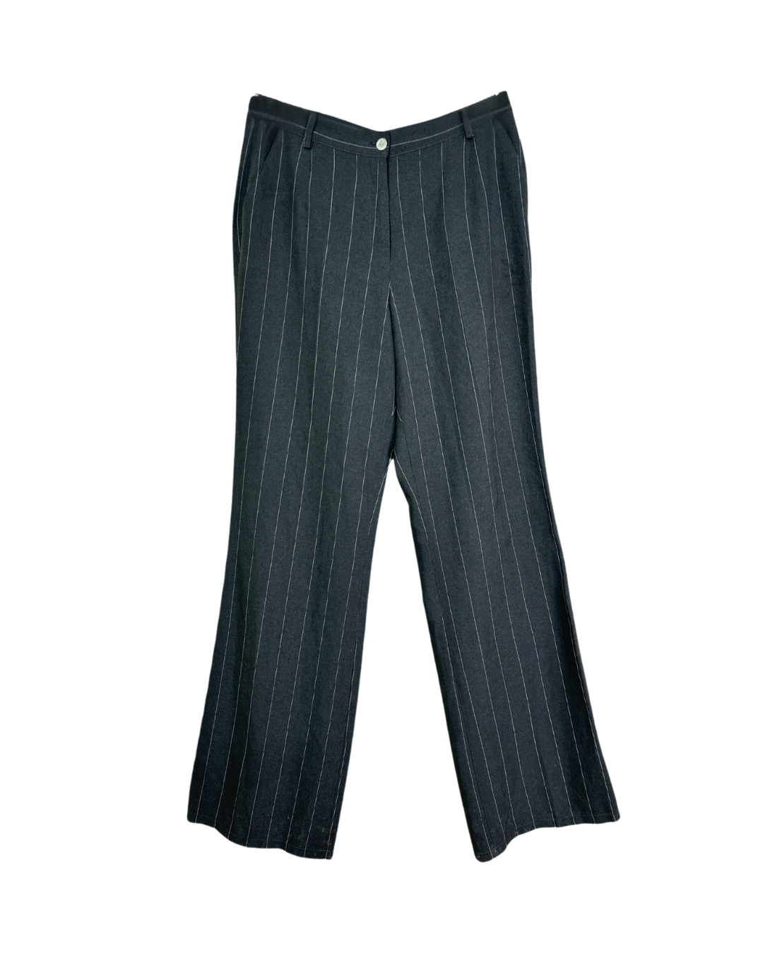 Vintage Pinstripe Wide-Leg Trousers - Women's Large