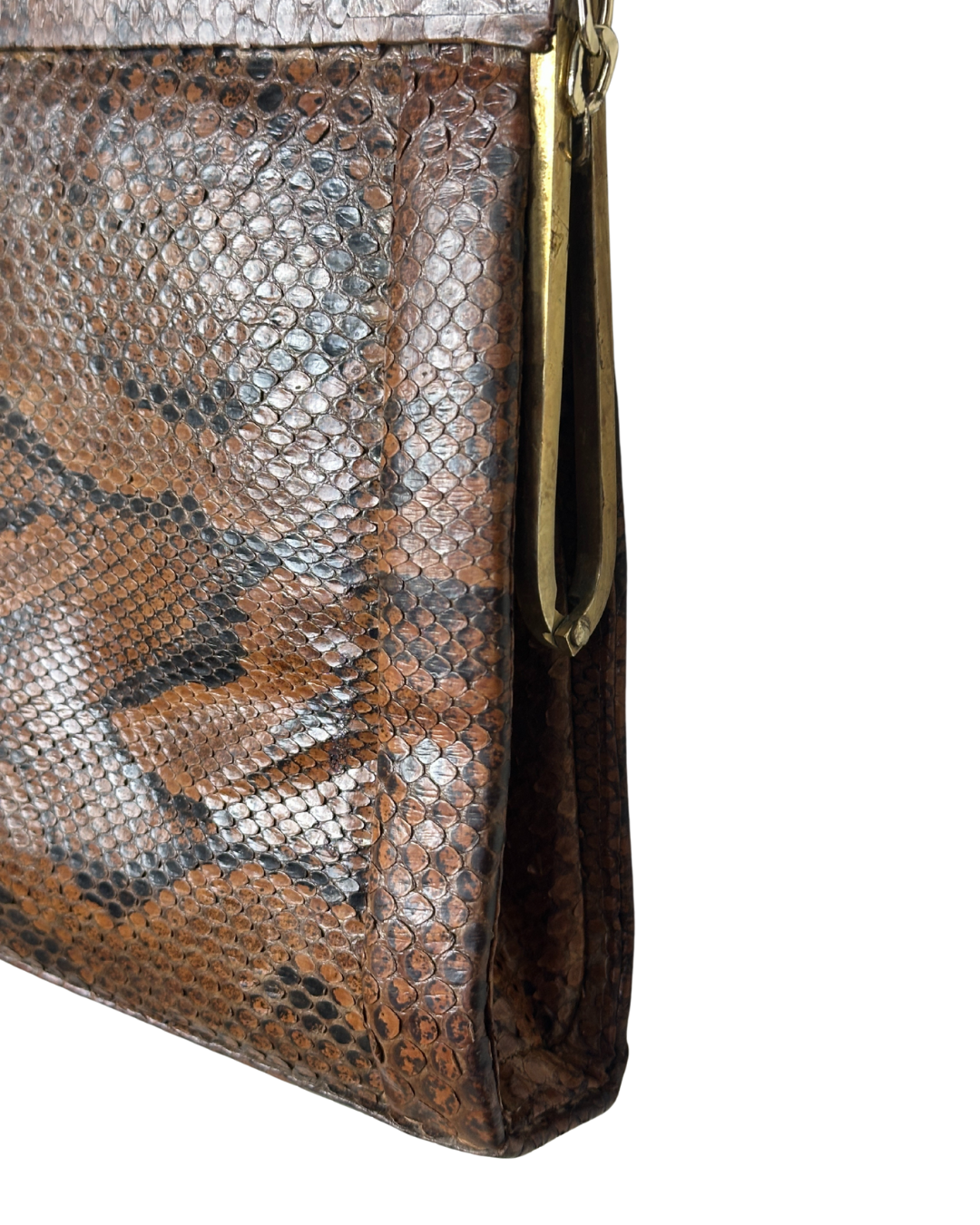 Vintage 1960s/1970s Genuine Snakeskin Shoulder Bag with Chain Strap