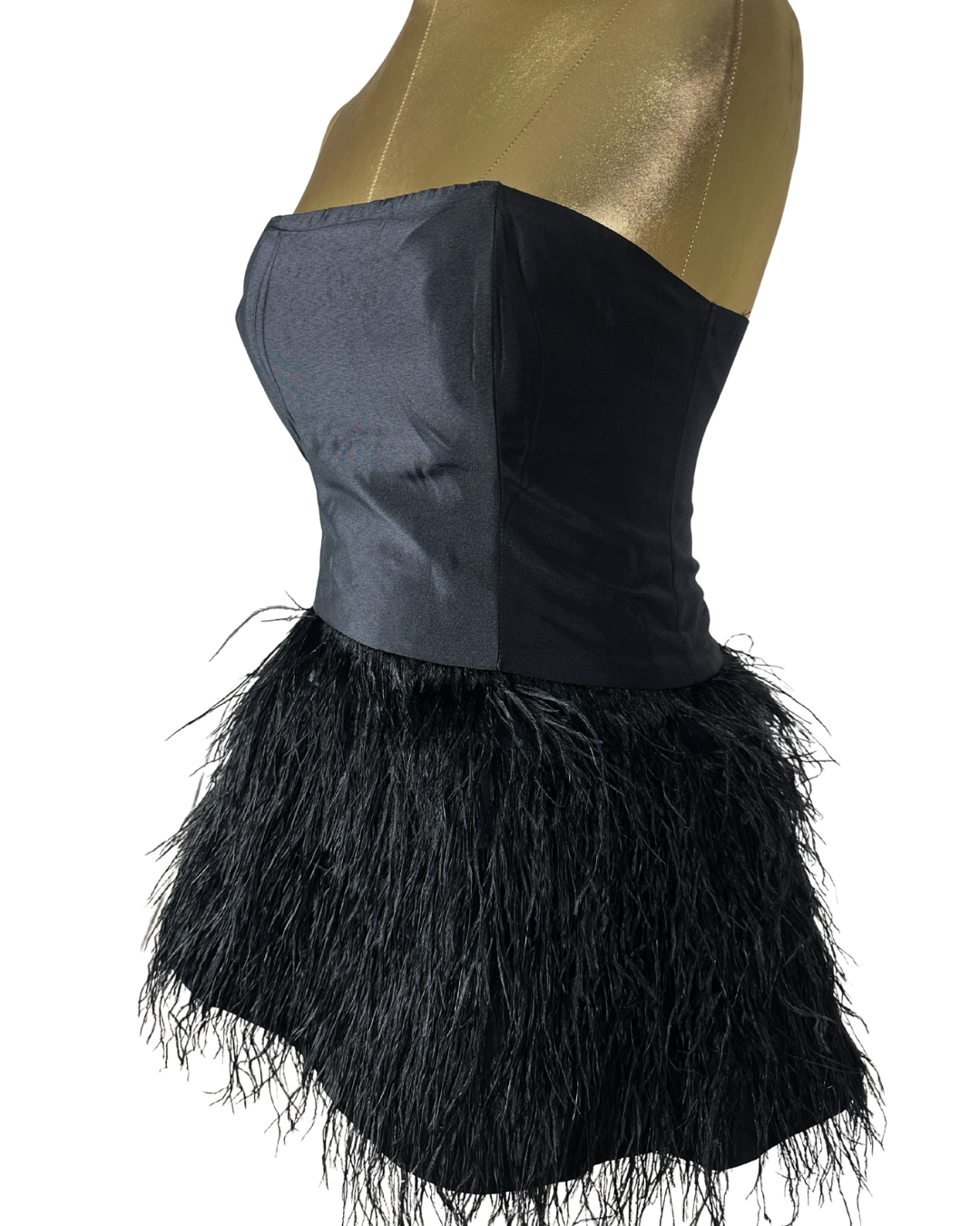Retro Party Strapless Feather Trim Top