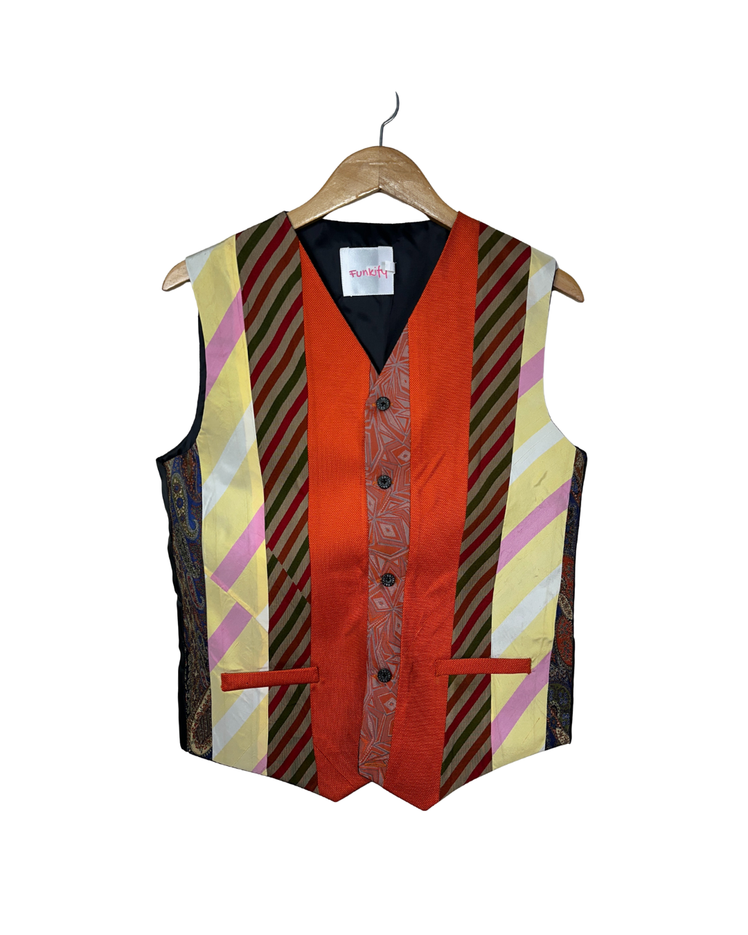 Retied Upcycled Necktie Vest Medium