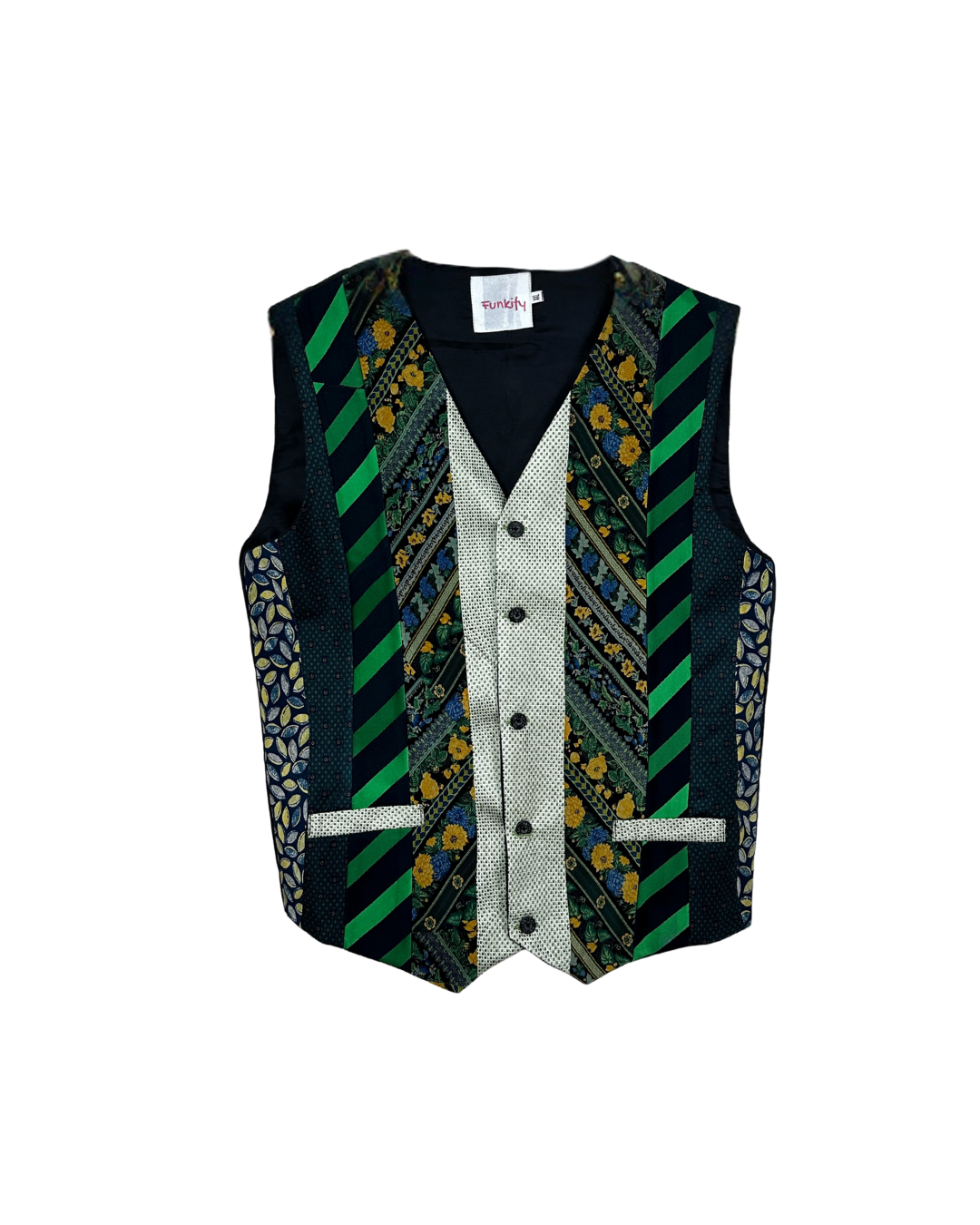 Retied Upcycled Neckties Vest - XL