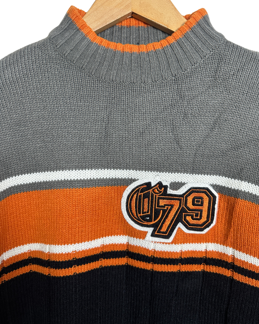 Cool Cat Striped Knit Sweater Medium