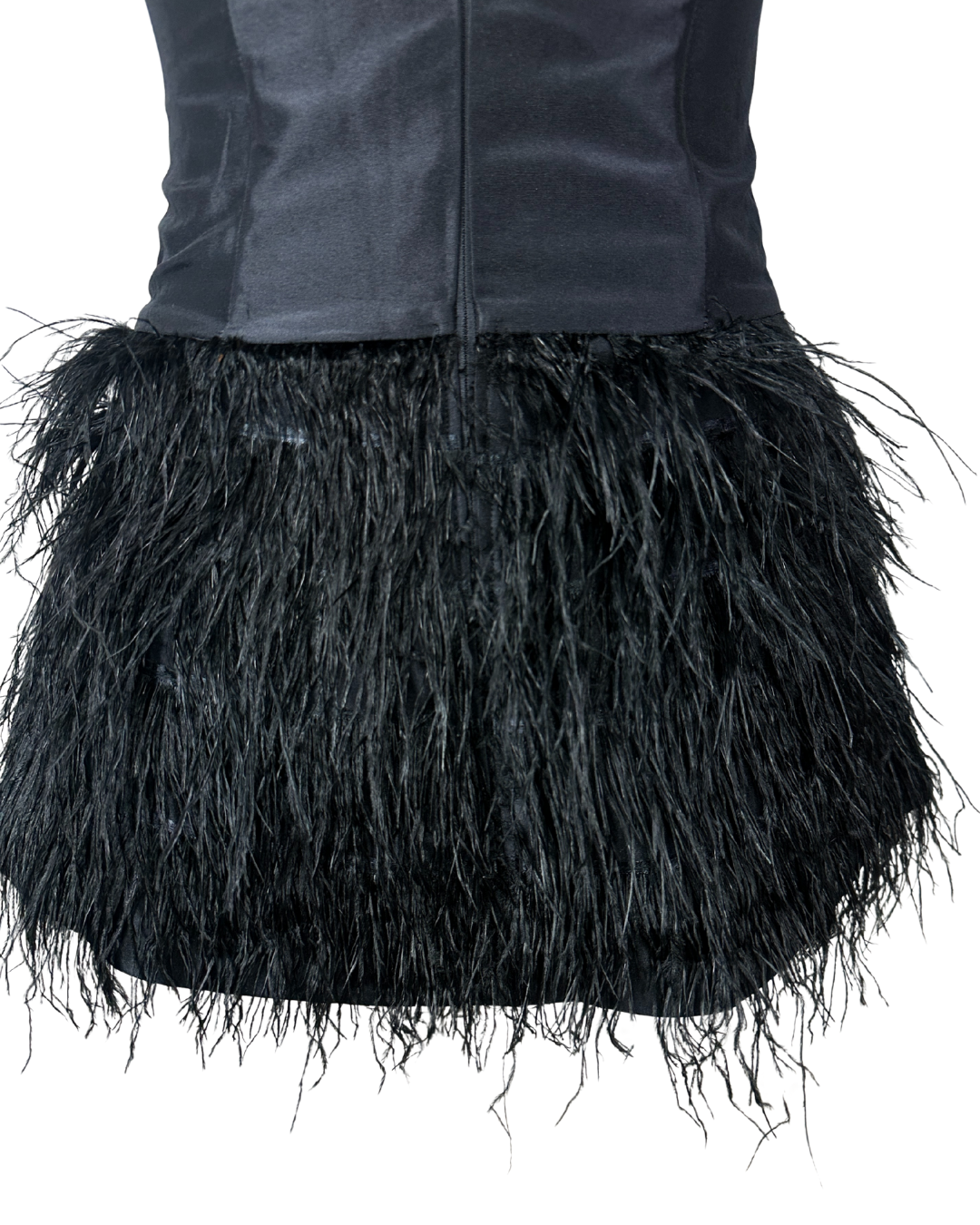 Retro Party Strapless Feather Trim Top