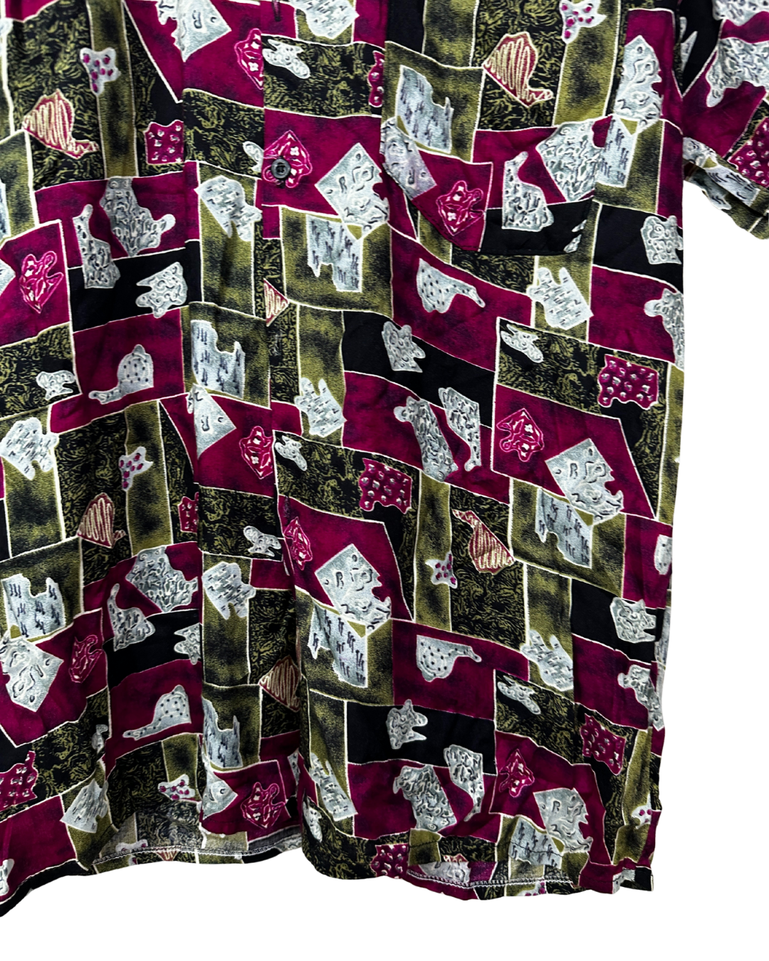 Vintage 90s Abstract Shapes Print Shirt - Large